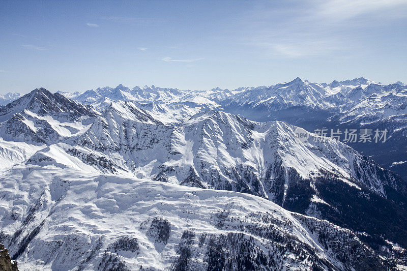 从rifugio Torino在勃朗峰的观点